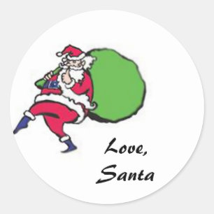 Santa Juletiketters Runt Klistermärke