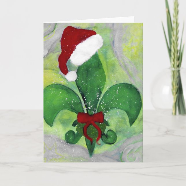 Santa julFleur de lis Semestra kort (Framsida)