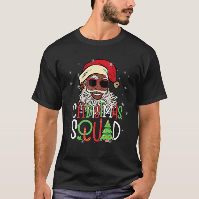 Santa Julforget Santa Afro African American T Shirt (Framsida)