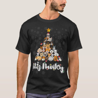 Santa Julgran Hund Julafton Pet Hund älskare Feliz T Shirt