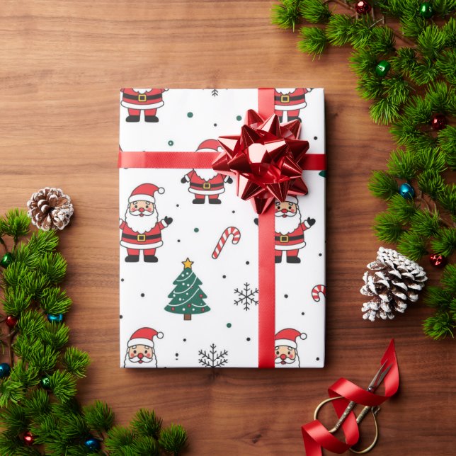 Santa Julgran Mönster Presentpapper (Julgåva)