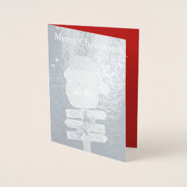 Santa Julgran Silver Foil Card Folierat Kort