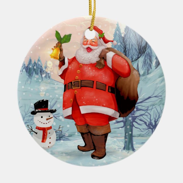 Santa Julgransprydnad Keramik (Framsidan)