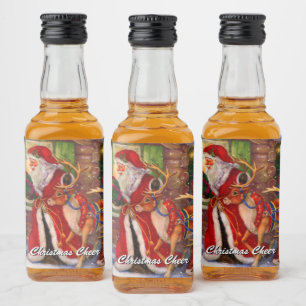 Santa juljubel spritflaskor etikett
