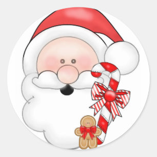 Santa julklistermärke runt klistermärke