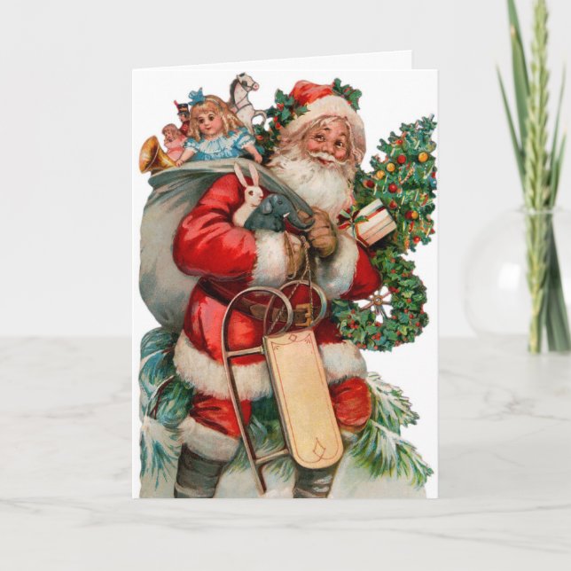 Santa julkort med att matcha porto helgkort (Framsida)