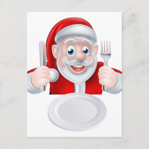 Santa julmiddag helg vykort