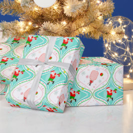 Santa julpickleball Ogee mönster Inpackning P Presentpapper