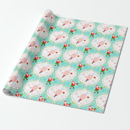 Santa julpickleball Ogee mönster Inpackning P Presentpapper