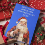 Santa jultomten Funny Reindeer Namn Beer Julkort<br><div class="desc">Den här designen skapades genom digital grafik. Den kan vara personlig i det område som tillhandahålls genom att ändra fotot och/eller text. Du kan också anpassa den genom att klicka för att anpassa ytterligare alternativ och ta bort eller ändra bakgrunden i färg, lägga till text, ändra texten färg eller stil...</div>
