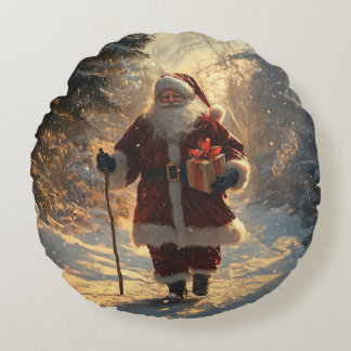 Santa jultomten Pillow Rund Kudde