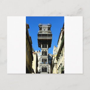 Santa Justa Hiss, Lissabon, Portugal Helg Vykort