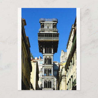 Santa Justa Hiss, Lissabon, Portugal Vykort