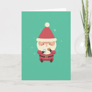 Santa kakor och mjölk helgkort