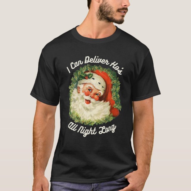 Santa kan leverera Ho's All Nght Naughty Dirty Jok T Shirt (Framsida)