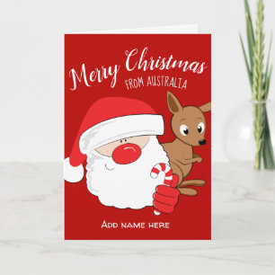 Santa & känguru helgkort