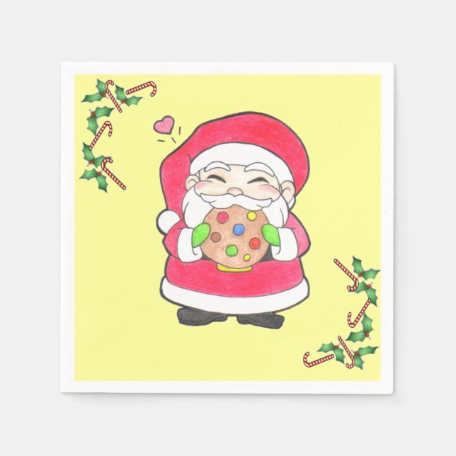 Santa Kärlek Cookies Napkins Pappersservett (Framsidan)
