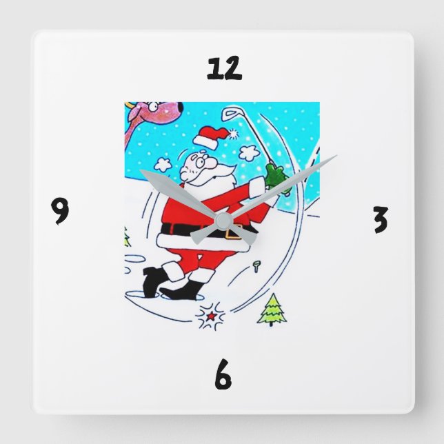 **SANTA KÄRLEK GOLFED** CLOCK FYRKANTIG KLOCKA (Framsida)