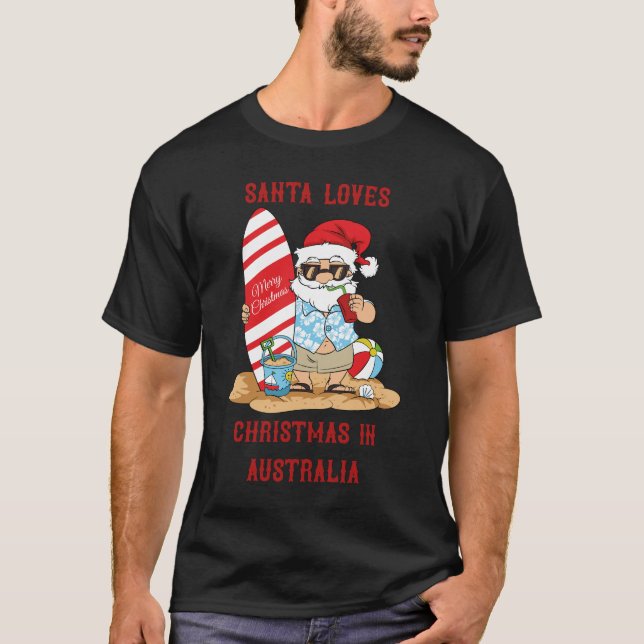 Santa Kärlek jul i Australien T-Shirt (Framsida)