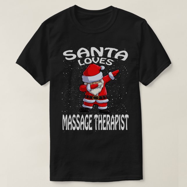 Santa Kärlek massage Therapist jul T Shirt (Design framsida)