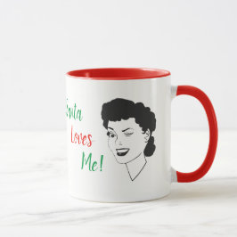 Santa Kärlek Me Retro Stil jul Mugg