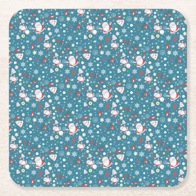 Santa Kärlek Mönster Underlägg Papper Kvadrat (Framsidan)