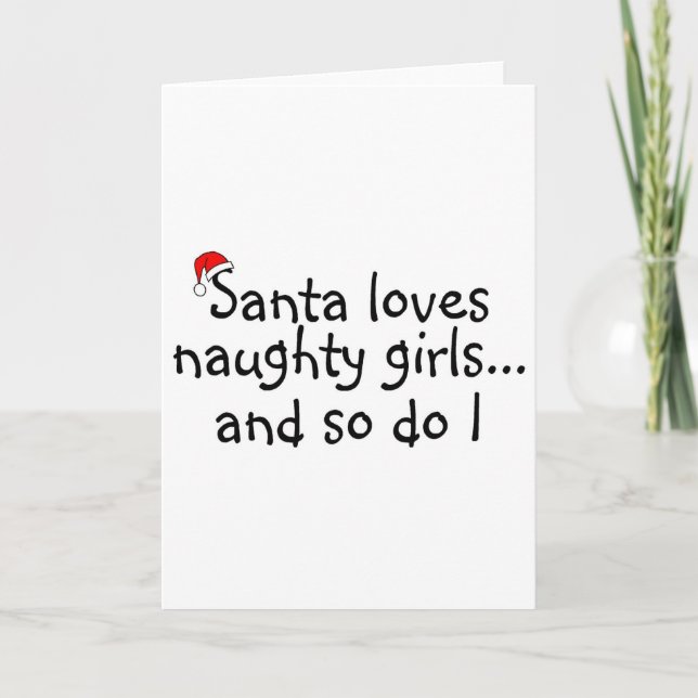 Santa Kärlek Naughty Girls och jag med Helgkort (Framsida)