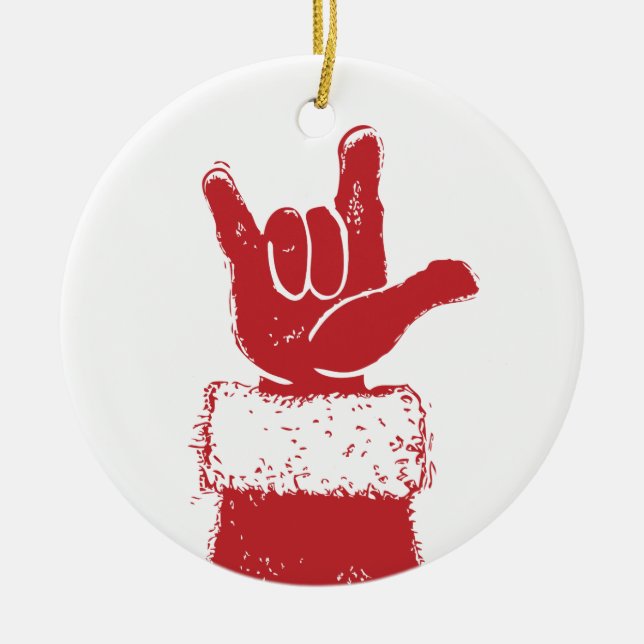 Santa kärlekar som du smyckar julgransprydnad keramik (Framsidan)
