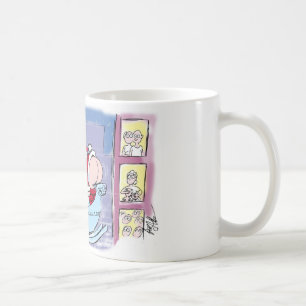 Santa kastar ett ostadigt! kaffemugg