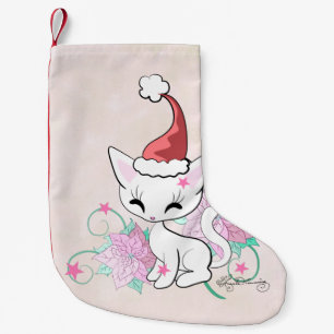 Santa katt liten julstrumpa