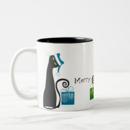 Santa kattmugg Två-Tonad mugg