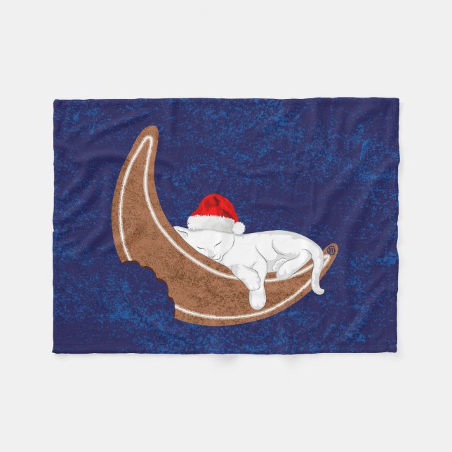 Santa Kattunge och Gingerbröd Måne Fleecefilt (Framsidan (Horisontell))