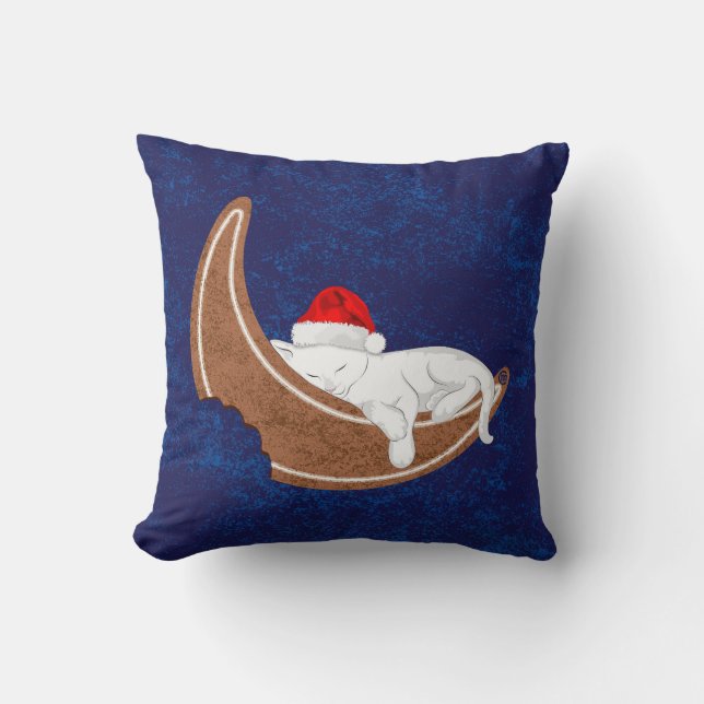 Santa Kattunge och Gingerbröd Måne Kudde (Framsida)