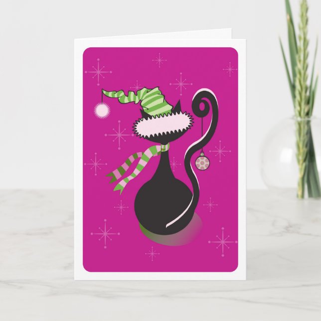 Santa Kattunge Rosa Card Helgkort (Framsida)
