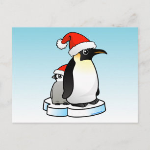Santa kejsarepingvin helg vykort
