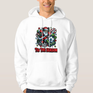 Santa Kicking Soccer Ball-julen Helgdag Hoodie