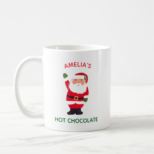 Santa Kids Children Festive jul Cute Humor Kaffemugg (Vänster)