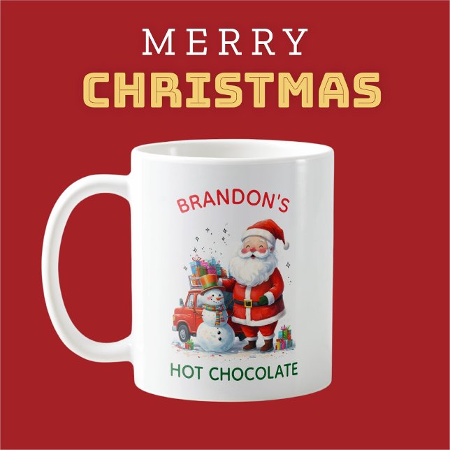 Santa Kids Children Festive jul Cute Snögubbe Kaffemugg (Skapare uppladdad)