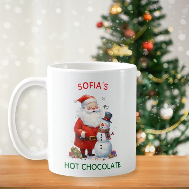 Santa Kids Children Festive jul Cute Snögubbe Kaffemugg (Skapare uppladdad)