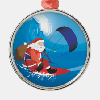Santa Kitesurf högvärdig prydnad Julgransprydnad Metall