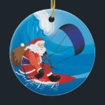 Santa Kitesurf Ornament<br><div class="desc">En underbar julklapp till din favoritkiteboarder eller dig själv.</div>
