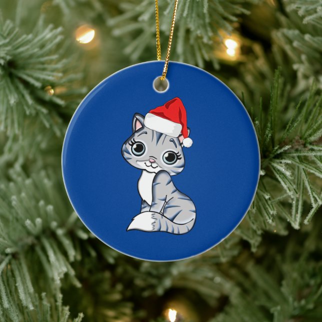 Santa Kitten Julgransprydnad Keramik (Träd)