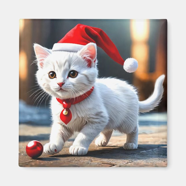 Santa Kitten Magnet (Framsidan)