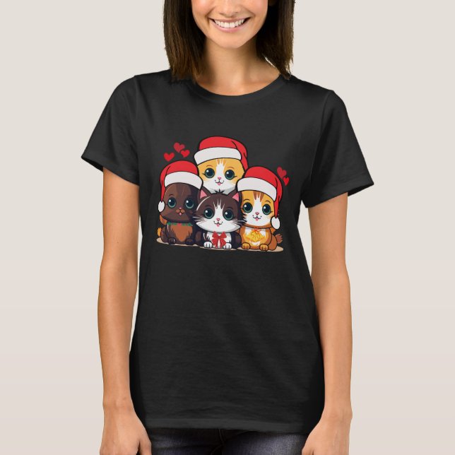 Santa Kittens T Shirt (Framsida)