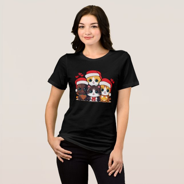 Santa Kittens T Shirt (Framsida Full)