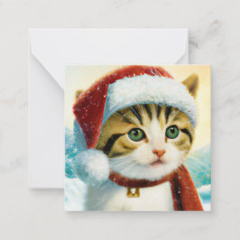 Santa Kitty budget mini julgran Anteckningskort