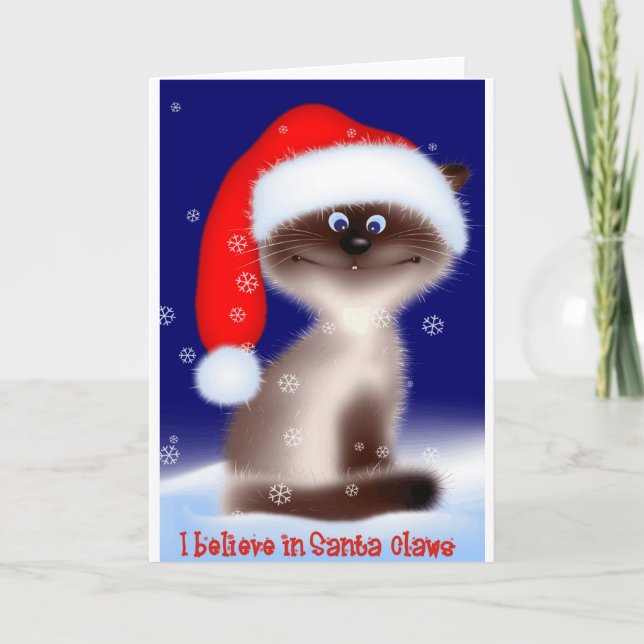 Santa Klo Cat Helgkort (Framsida)