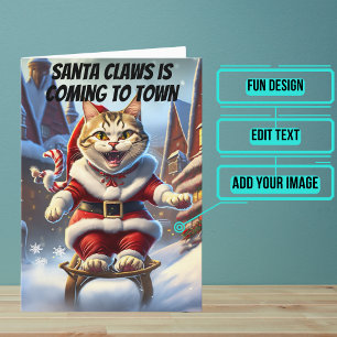 Santa Klo Cat Lover Funny jul Helgdag Kort