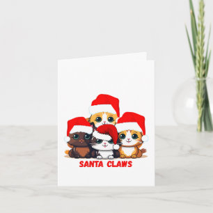 Santa Klo Cute Kittens som tomten Helgkort