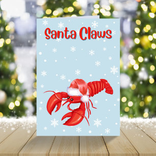Santa Klo Funny Lobster Crustaceancore Helgkort